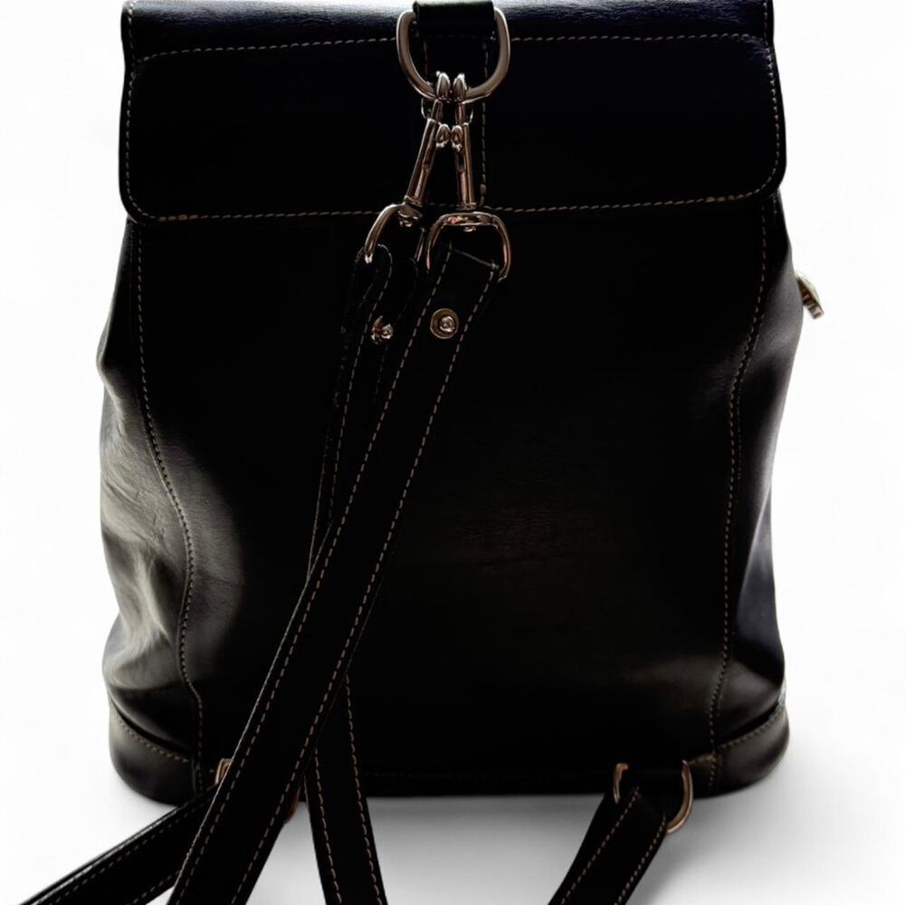 Vintage Black Leather Dooney & Bourke Backpack - Picture 6 of 11